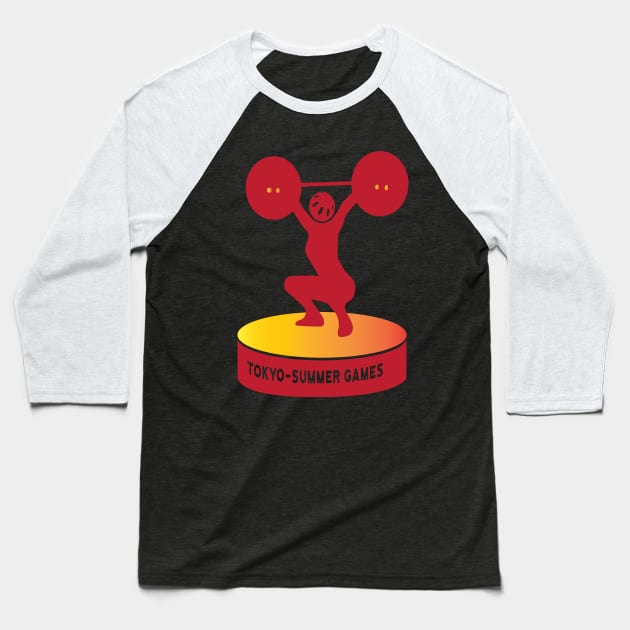 Weight lifting Baseball T-Shirt by Amazing Arts & Designs Studio